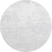 Round Contemporary Platinum Gray Solid Rug, con1472