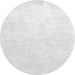 Round Machine Washable Contemporary Platinum Gray Rug, wshcon1472