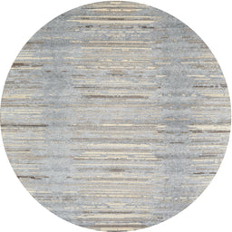 Round Machine Washable Contemporary Pale Silver Gray Rug, wshcon1473