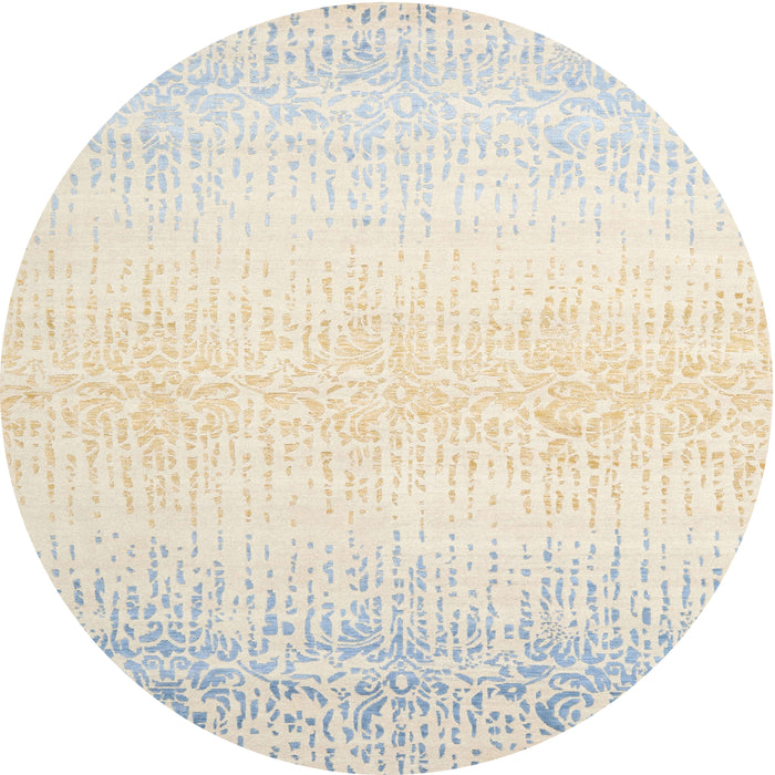 Round Contemporary Gold Modern Rug, con1476