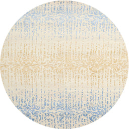 Round Machine Washable Contemporary Gold Rug, wshcon1476