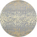 Round Contemporary Tan Brown Modern Rug, con1477