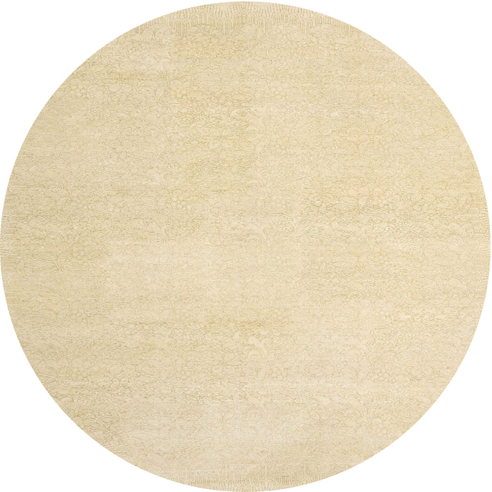 Round Contemporary Khaki Gold Solid Rug, con1478