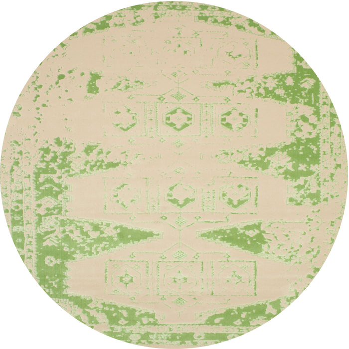 Round Contemporary Brown Gold Modern Rug, con147