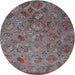 Round Contemporary Chestnut Brown Modern Rug, con1480