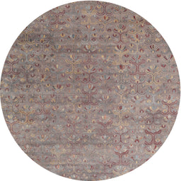 Round Machine Washable Contemporary Rosy Brown Pink Rug, wshcon1483