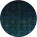 Round Contemporary Black Modern Rug, con1484