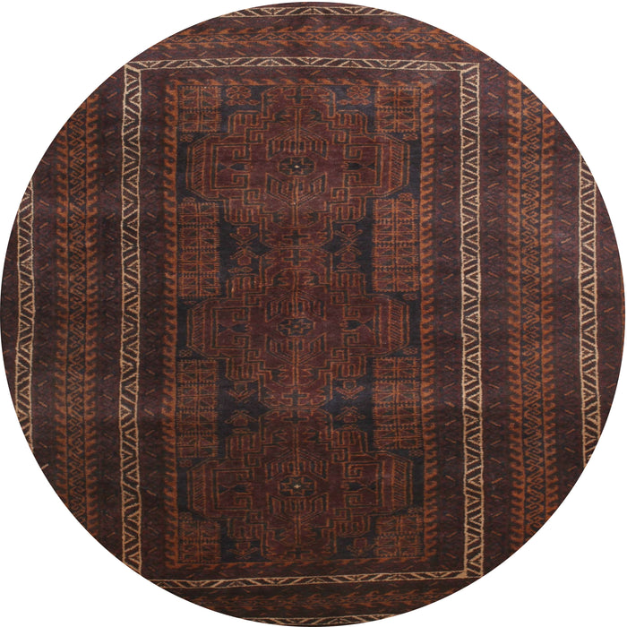 Round Machine Washable Contemporary Sepia Brown Rug, wshcon1507