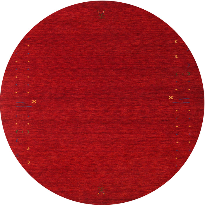 Round Machine Washable Contemporary Brown Red Rug, wshcon151