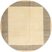 Round Contemporary Sun Yellow Solid Rug, con1522