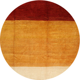 Round Contemporary Scarlet Red Modern Rug, con1524