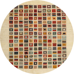 Round Machine Washable Contemporary Brown Gold Rug, wshcon1531