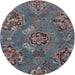 Round Contemporary Silver Gray Modern Rug, con1534