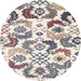 Round Contemporary Gold Modern Rug, con1535