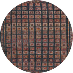 Round Machine Washable Contemporary Bakers Brown Rug, wshcon1544