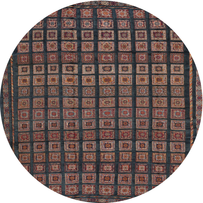Round Machine Washable Contemporary Bakers Brown Rug, wshcon1544