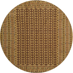 Round Machine Washable Contemporary Saddle Brown Rug, wshcon1546