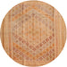 Round Contemporary Orange Southwestern Rug, con1547