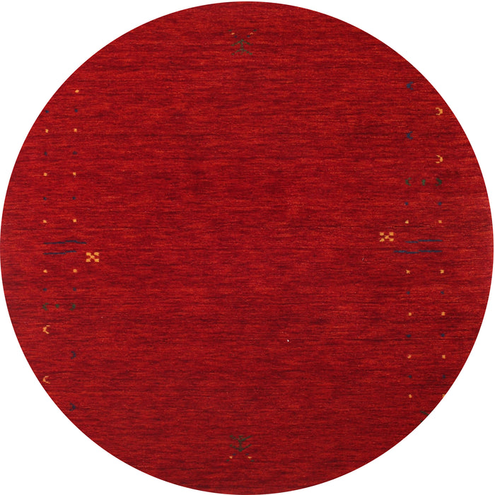 Round Machine Washable Contemporary Red Rug, wshcon154