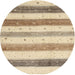 Round Contemporary Khaki Gold Solid Rug, con1552