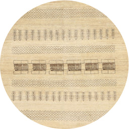 Round Machine Washable Contemporary Brown Gold Rug, wshcon1553