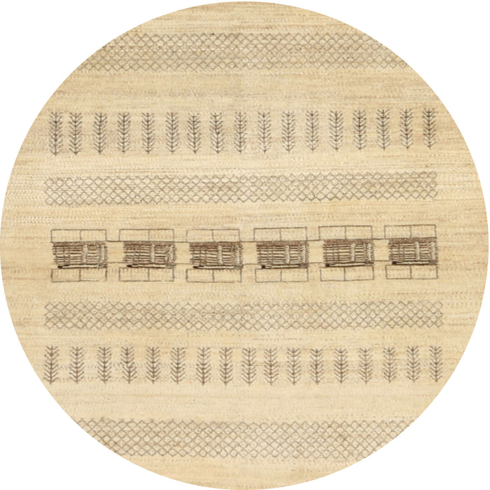 Round Machine Washable Contemporary Brown Gold Rug, wshcon1553