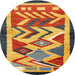 Round Contemporary Gold Modern Rug, con1555