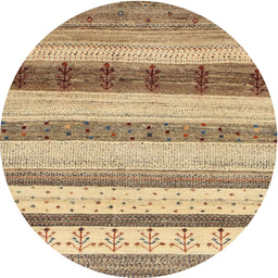 Round Contemporary Light Brown Modern Rug, con1565