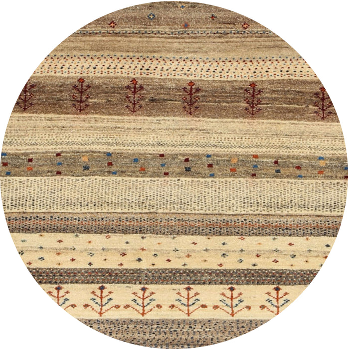 Round Machine Washable Contemporary Light Brown Rug, wshcon1565