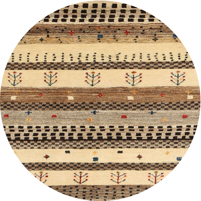 Round Machine Washable Contemporary Sienna Brown Rug, wshcon1566