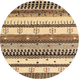 Round Contemporary Sienna Brown Modern Rug, con1566