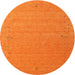 Round Machine Washable Contemporary Orange Red Rug, wshcon156