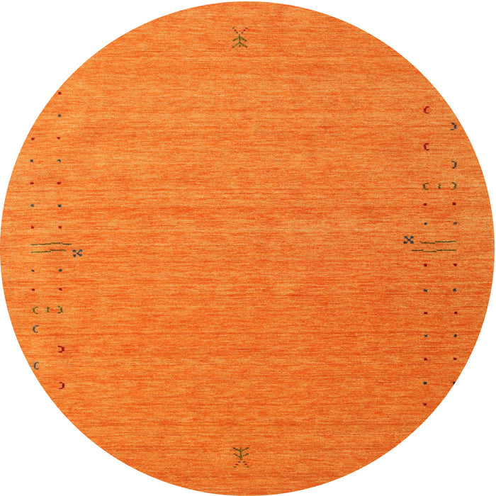 Round Contemporary Orange Red Modern Rug, con156