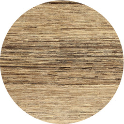Round Machine Washable Contemporary Light Brown Rug, wshcon1570