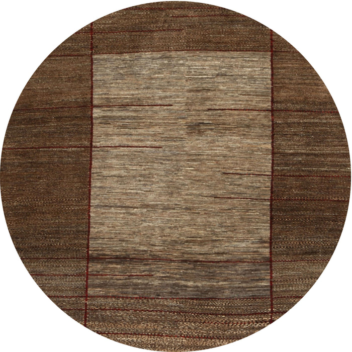 Round Machine Washable Contemporary Dark Gold Brown Rug, wshcon1574