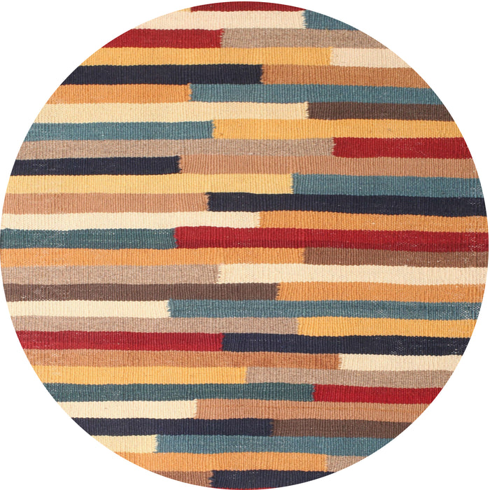 Round Machine Washable Contemporary Chestnut Brown Rug, wshcon1579