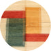 Round Contemporary Red Modern Rug, con1587