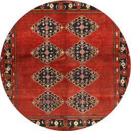 Round Machine Washable Contemporary Sienna Brown Rug, wshcon1588