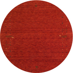 Round Contemporary Neon Red Modern Rug, con158