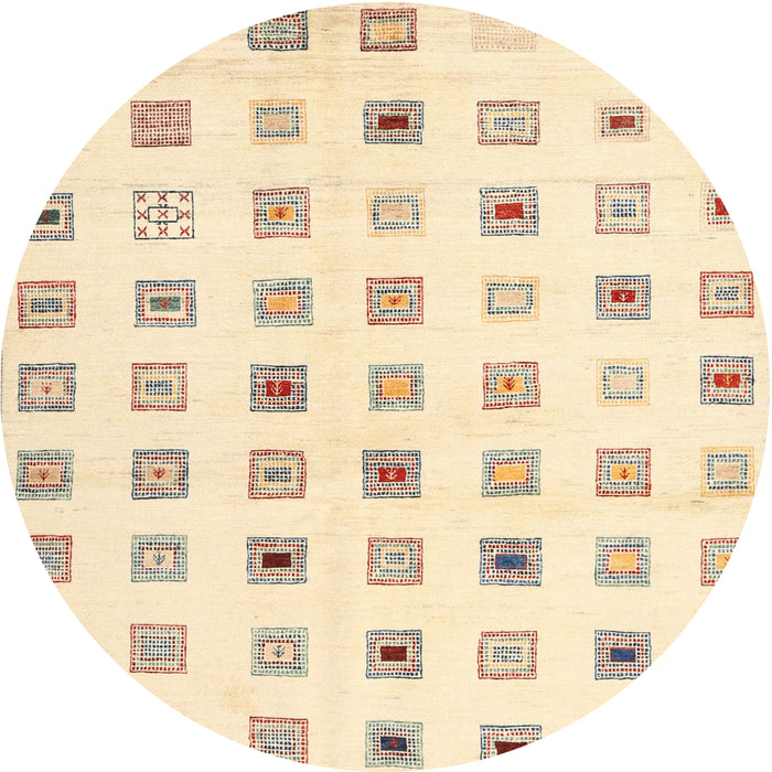 Round Machine Washable Contemporary Gold Rug, wshcon1597