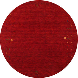 Round Machine Washable Contemporary Brown Red Rug, wshcon159