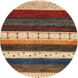 Round Machine Washable Contemporary Sand Brown Rug, wshcon1605