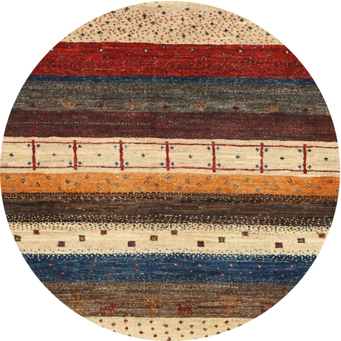 Round Contemporary Sand Brown Modern Rug, con1605