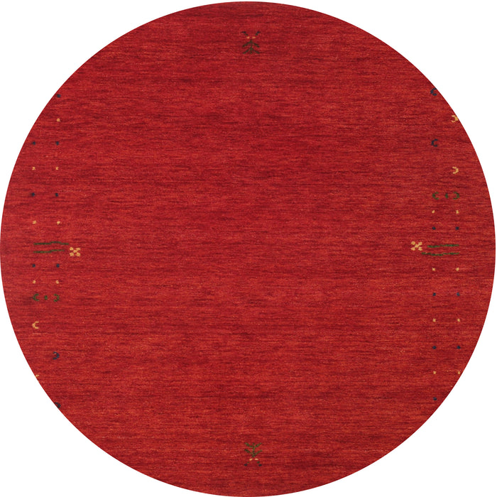 Round Contemporary Neon Red Modern Rug, con160