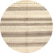 Round Contemporary Golden Blonde Gold Solid Rug, con1611