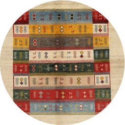 Round Contemporary Sienna Brown Modern Rug, con1614