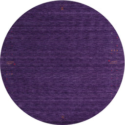 Round Machine Washable Contemporary Purple Rug, wshcon1619