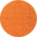 Round Machine Washable Contemporary Orange Red Rug, wshcon161