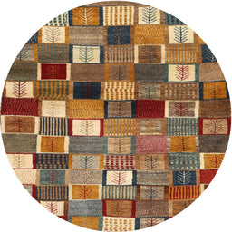 Round Contemporary Dark Sienna Brown Modern Rug, con1620