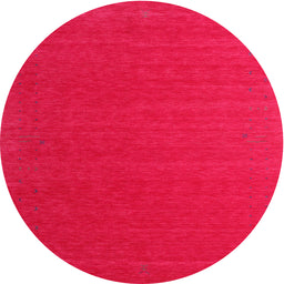 Round Machine Washable Contemporary Red Rug, wshcon1621